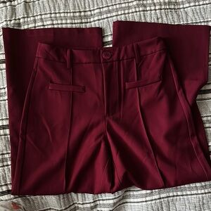 SHEIN Burgundy Wide Leg Pants
